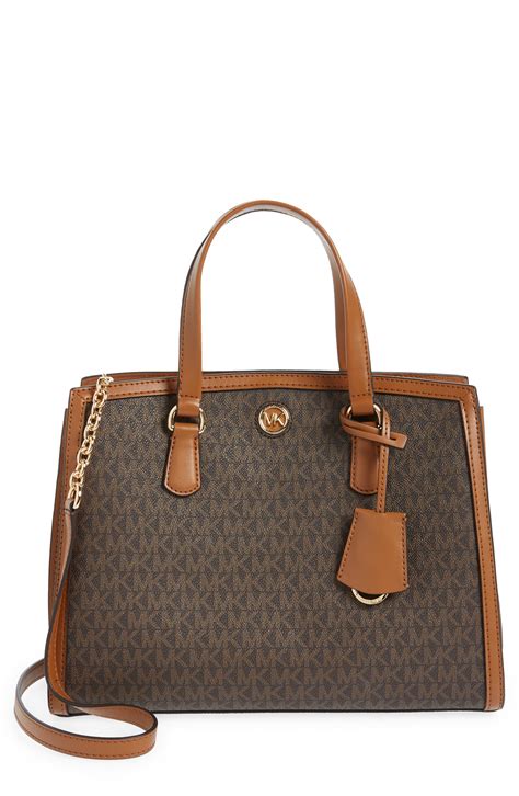 michael kors satchel brown|Michael Kors medium satchel.